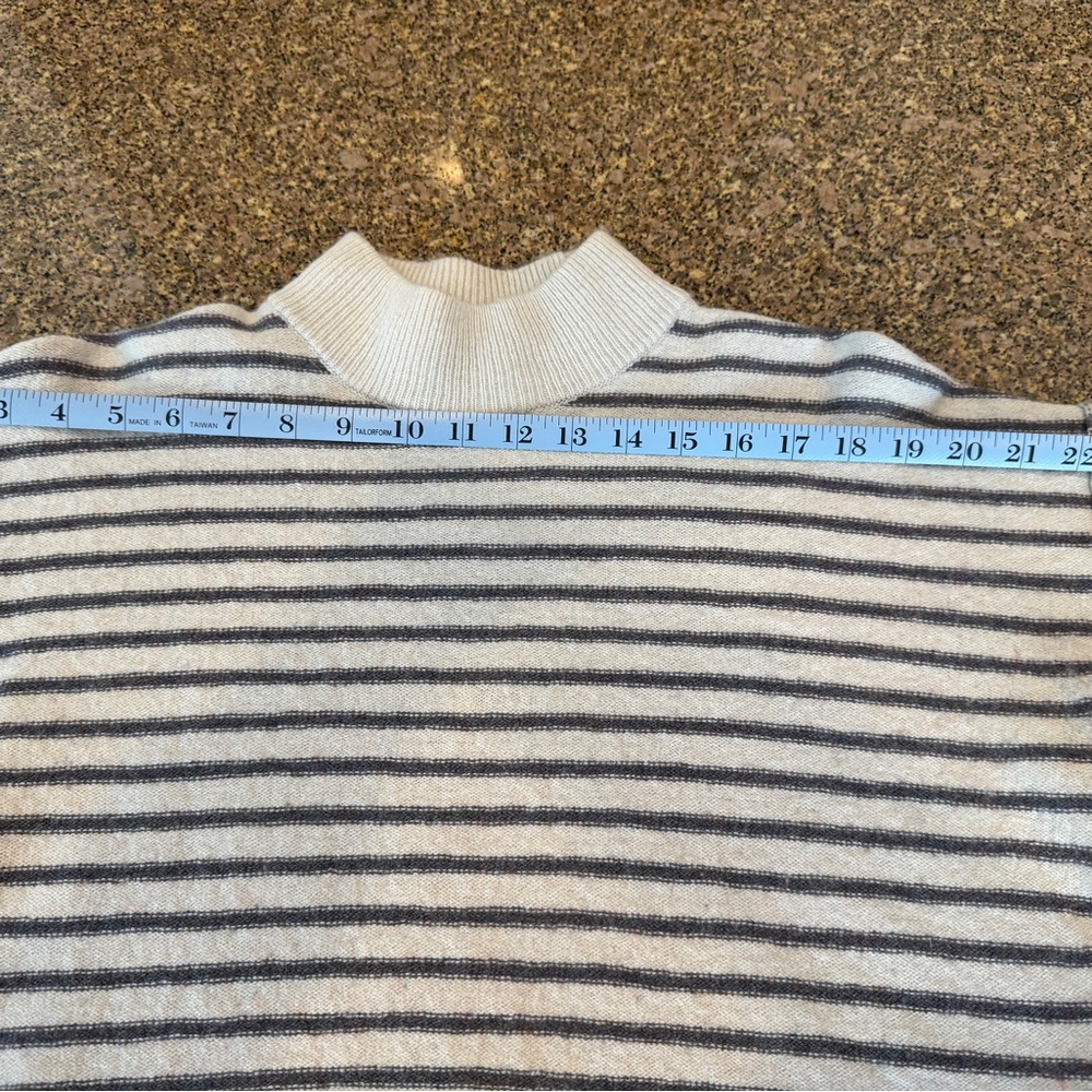 Madewell Cream and Gray Striped Turtleneck Sweater - Picture 7 of 9